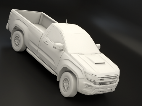 Cabine curta gen&eacute;rica para caminhonete moderna Modelo 3D