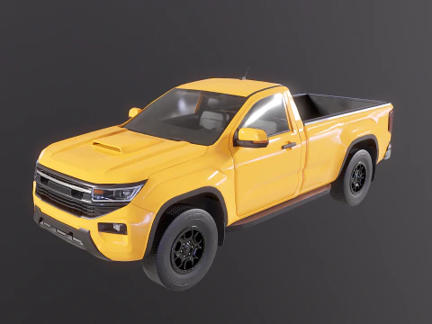 Generic Modern Pickup Truck Short Cab 3D Model