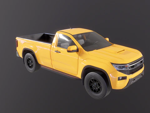 Generic Modern Pickup Truck Short Cab 3D Model