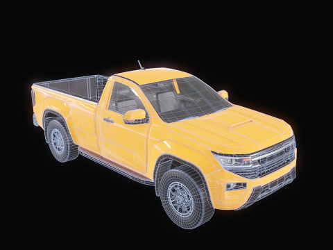 Cabine curta gen&eacute;rica para caminhonete moderna Modelo 3D