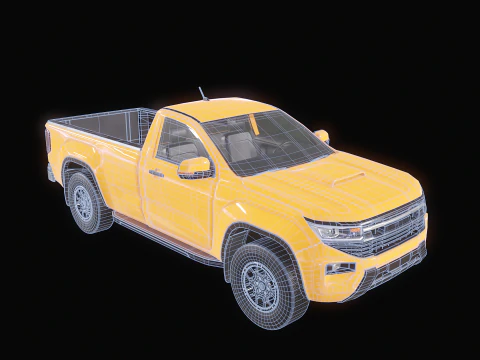 Generic Modern Pickup Truck Short Cab 3D Model