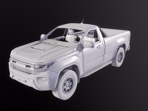 Cabine curta gen&eacute;rica para caminhonete moderna Modelo 3D