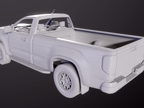 Cabine curta gen&eacute;rica para caminhonete moderna Modelo 3D