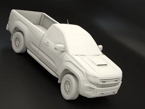 Generic Modern Pickup Truck Short Cab UT 3D Model