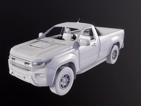 Generic Modern Pickup Truck Short Cab UT 3D Model