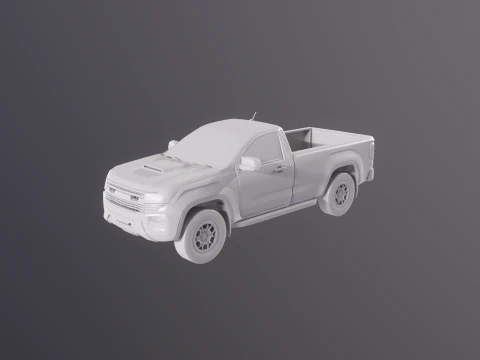 Generic Modern Pickup Truck Short Cab UT 3D Model