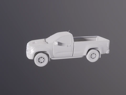 Generic Modern Pickup Truck Short Cab UT 3D Model