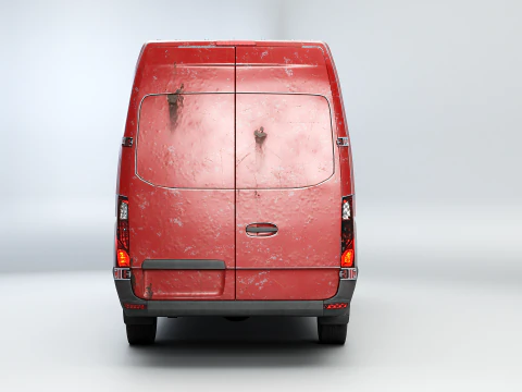 Generic Rusted Euro Long Panel Van 3D Model
