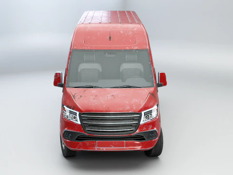 Generic Rusted Euro Long Panel Van 3D Model