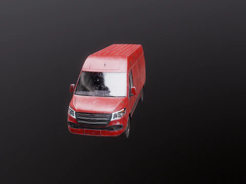 Generic Rusted Euro Long Panel Van 3D Model