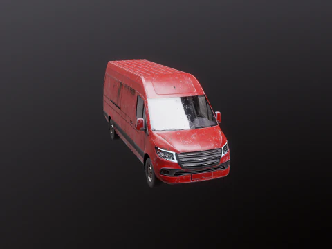 Generic Rusted Euro Long Panel Van 3D Model