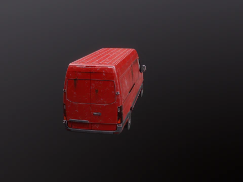 Generic Rusted Euro Long Panel Van 3D Model