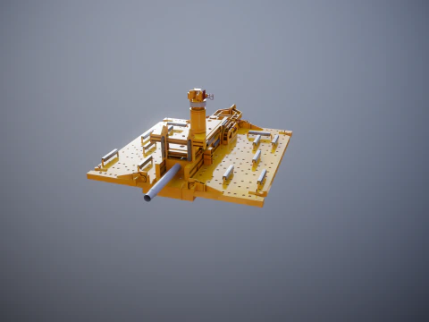 Hub sottomarino arrugginito generico PLET Modello 3D