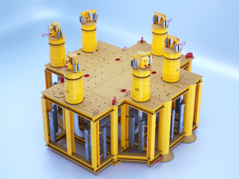 Struttura generica del collettore del mozzo sottomarino 6 Modello 3D