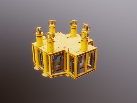 Struttura generica del collettore del mozzo sottomarino 6 Modello 3D