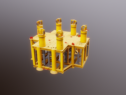 Struttura generica del collettore del mozzo sottomarino 6 Modello 3D