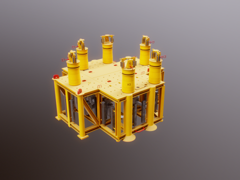 Struttura generica del collettore del mozzo sottomarino 6 Modello 3D