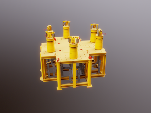 Struttura generica del collettore del mozzo sottomarino 6 Modello 3D