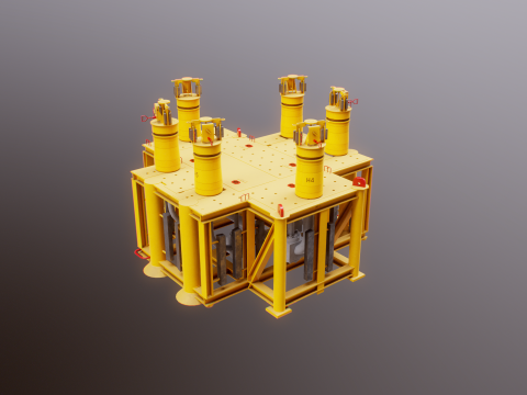 Struttura generica del collettore del mozzo sottomarino 6 Modello 3D