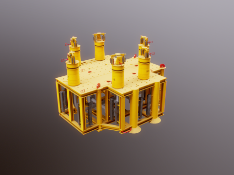 Struttura generica del collettore del mozzo sottomarino 6 Modello 3D