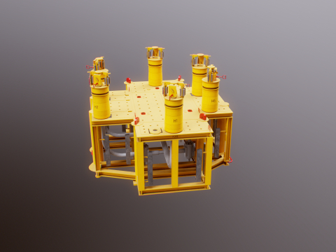 Struttura generica del collettore del mozzo sottomarino 6 Modello 3D