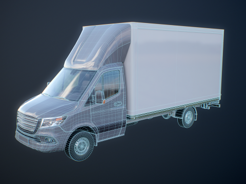 Furgone furgone con sponda idraulica generico Modello 3D