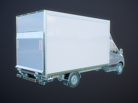 Furgone furgone con sponda idraulica generico Modello 3D