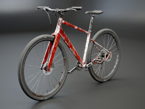 Generieke gebruikte fitnessracefiets 3D Model