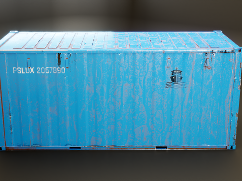 Cont&ecirc;iner de transporte intermodal enferrujado de 20 p&eacute;s de comprimento Modelo 3D