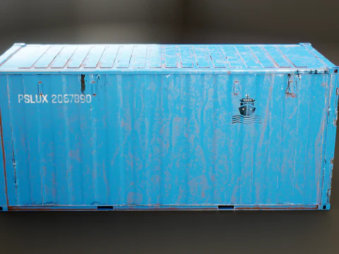 Container intermodale arrugginito lungo 20 piedi Modello 3D