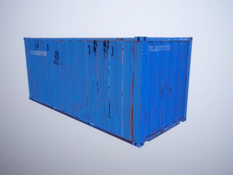 Container intermodale arrugginito lungo 20 piedi Modello 3D