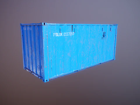 Container intermodale arrugginito lungo 20 piedi Modello 3D