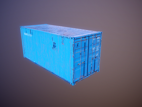 Cont&ecirc;iner de transporte intermodal enferrujado de 20 p&eacute;s de comprimento Modelo 3D
