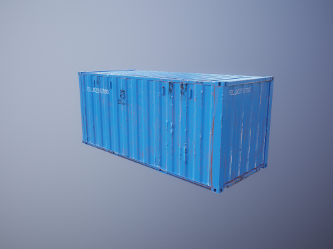 Cont&ecirc;iner de transporte intermodal enferrujado de 20 p&eacute;s de comprimento Modelo 3D