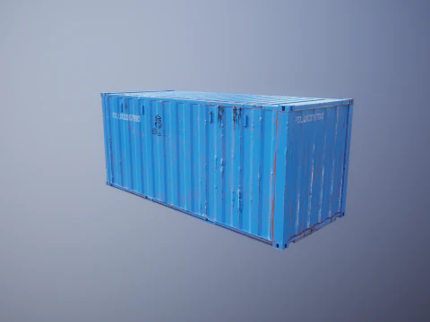 Container intermodale arrugginito lungo 20 piedi Modello 3D