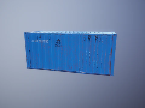 Container intermodale arrugginito lungo 20 piedi Modello 3D