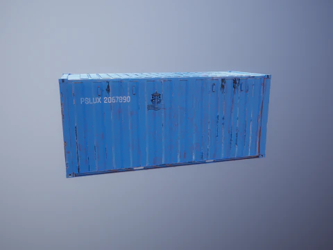 Container intermodale arrugginito lungo 20 piedi Modello 3D