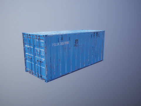 Container intermodale arrugginito lungo 20 piedi Modello 3D