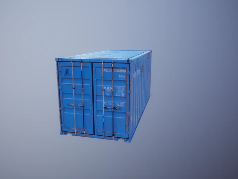 Container intermodale arrugginito lungo 20 piedi Modello 3D