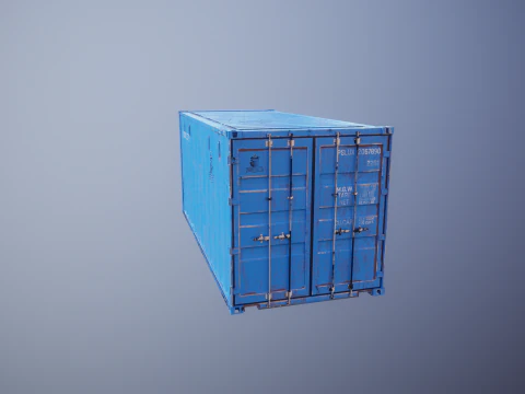 Container intermodale arrugginito lungo 20 piedi Modello 3D