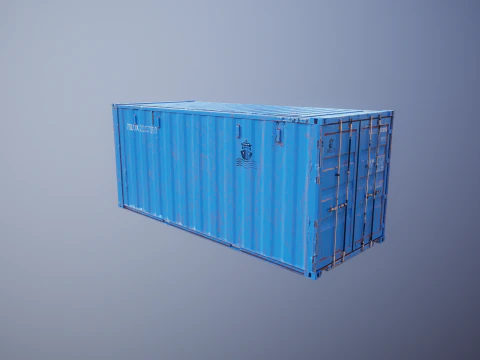 Container intermodale arrugginito lungo 20 piedi Modello 3D