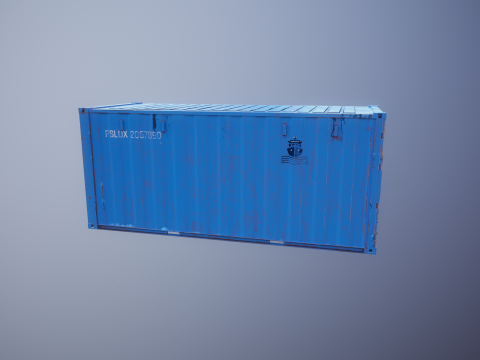 Cont&ecirc;iner de transporte intermodal enferrujado de 20 p&eacute;s de comprimento Modelo 3D