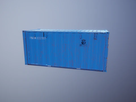 Container intermodale arrugginito lungo 20 piedi Modello 3D