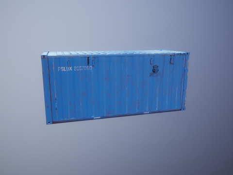 Cont&ecirc;iner de transporte intermodal enferrujado de 20 p&eacute;s de comprimento Modelo 3D