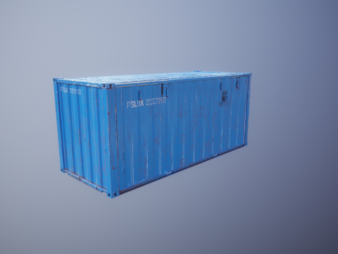 Cont&ecirc;iner de transporte intermodal enferrujado de 20 p&eacute;s de comprimento Modelo 3D