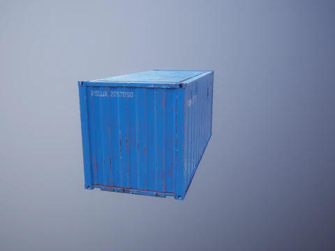 Container intermodale arrugginito lungo 20 piedi Modello 3D