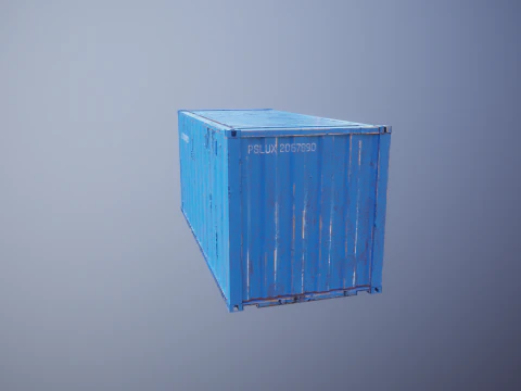 Container intermodale arrugginito lungo 20 piedi Modello 3D