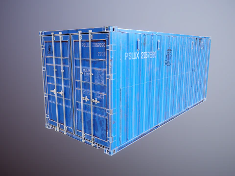Container intermodale arrugginito lungo 20 piedi Modello 3D