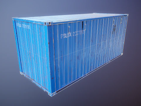 Container intermodale arrugginito lungo 20 piedi Modello 3D