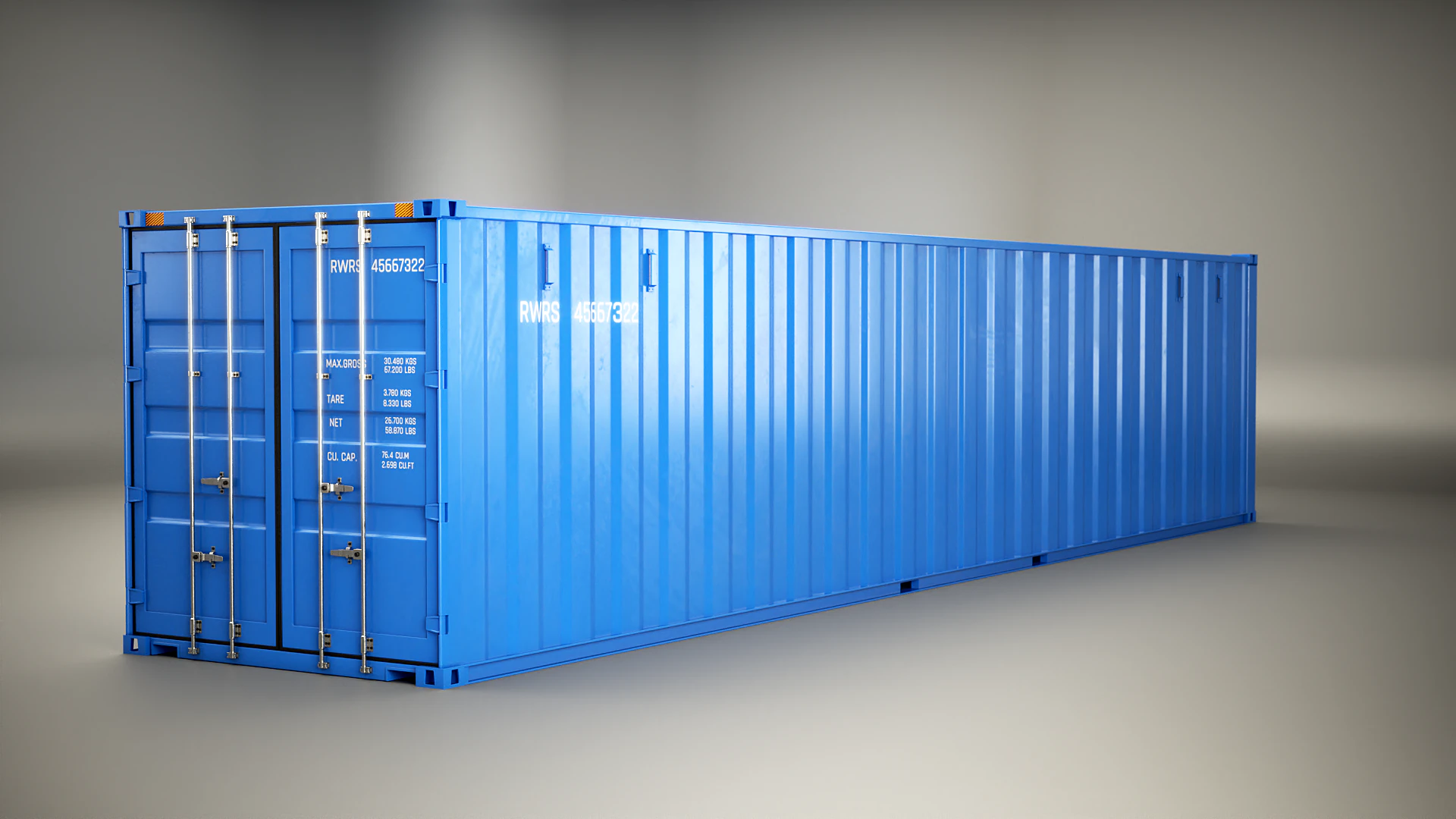 Container di spedizione intermodale lungo 40 piedi Modello 3D .c4d .max .obj .3ds .fbx .stl .blend